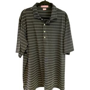 Martin Golf Performance Short Sleeve Polo Shirt Blue & White Stripe Mens Size XL